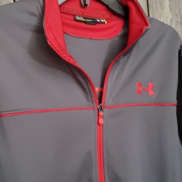 Under Armour NWTS Gray Red Sweat Jacket - Picture 3 of 7